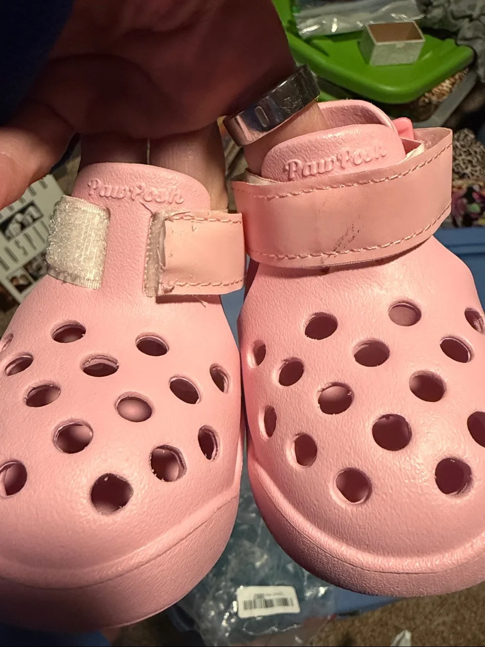 Paw Posh pink plastic outdoor dog booties (like dog crocs!)